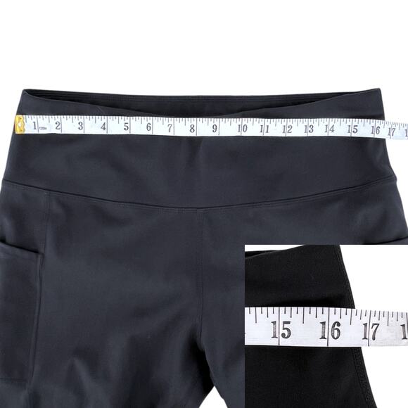 Black Yoga Pants Exercise Leggings Pockets Plus Size 2X - Picture 8 of 11